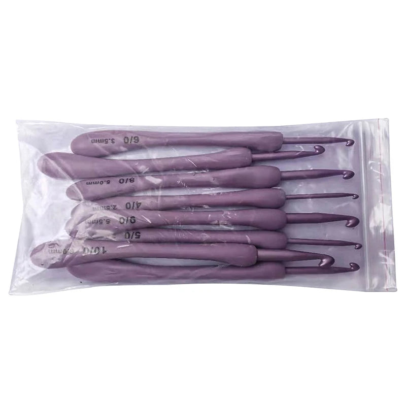 2 5- Purple Crochet Hooks Craft Weaving Knitting Needles DIY Sewing Qme