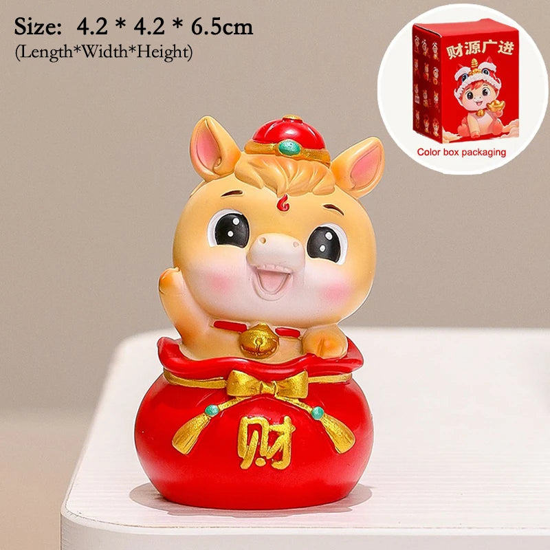 2026 Cute Year Of The Horse Ornament Lucky New Year Horse Toy DIY Desktop Decoration Car Ornament Pony Decor New Year Gift Qme A23
