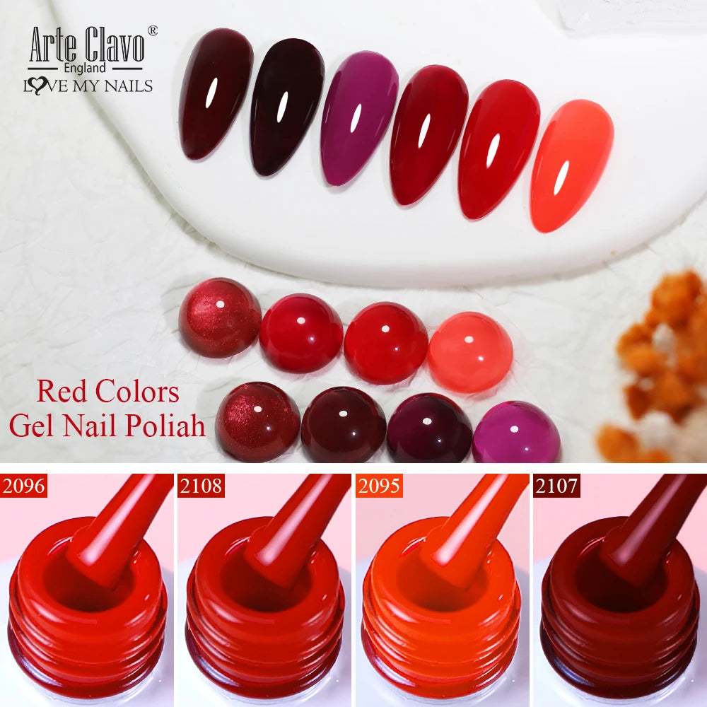 Arte Clavo15ml Gel Nail Polish Burgundy Red Brown Chocolate Art Soak Qme