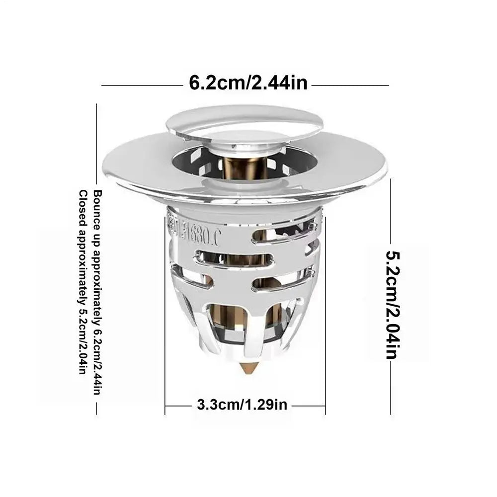 Bathroom Sink Stopper Sink Strainer Pop-Up Bathroom Sink Stopper Basin Sink Strainer Kitchen Drain Stoppers Filter Pop-Up Qme Black