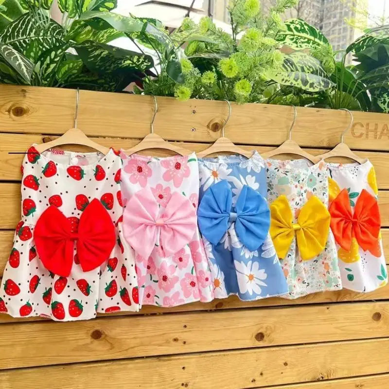Princess Skirt Butterfly Bowknot Pet Poodle Cat Costume Floral Qme