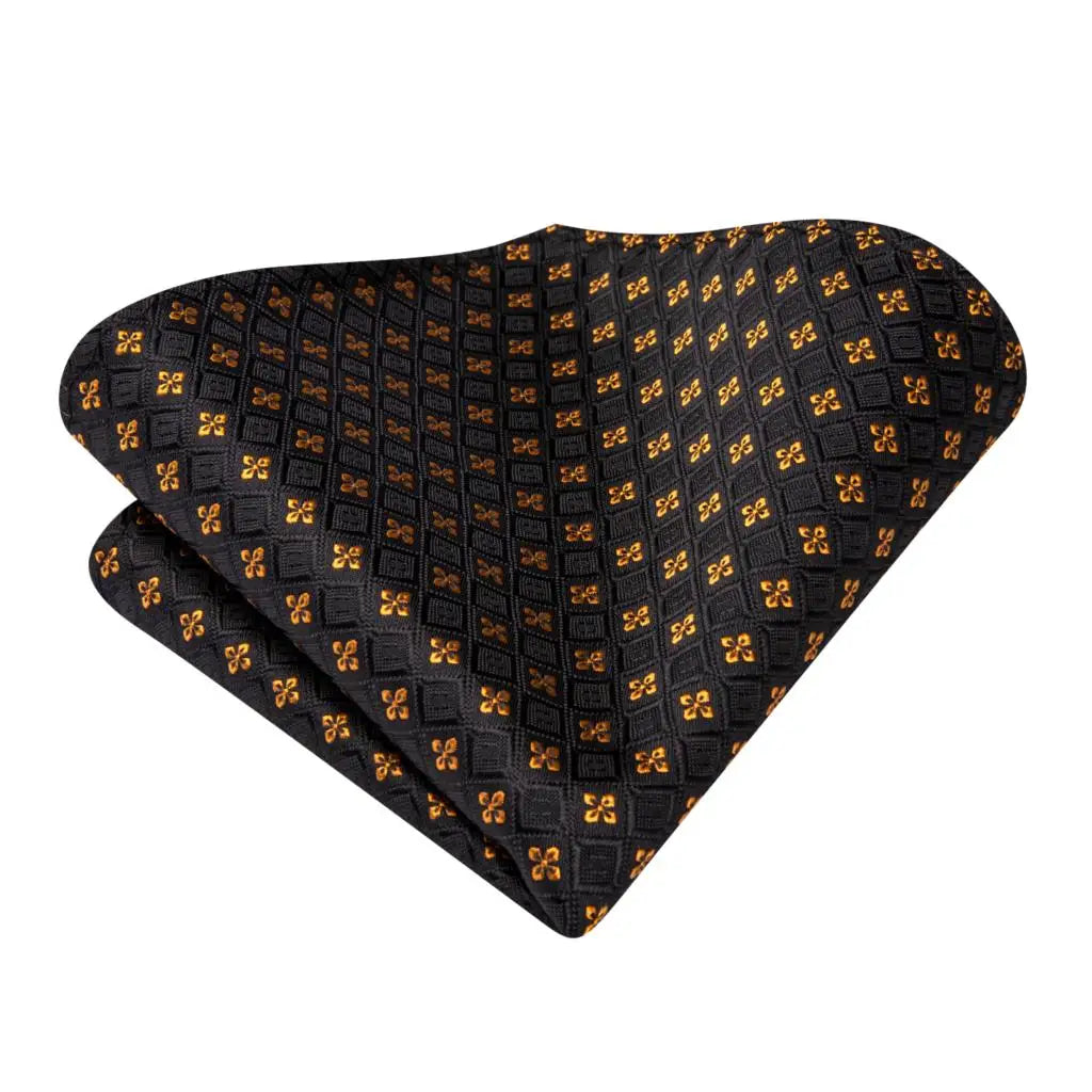 Hi-tie Psialey Black Gold Silk Elegant Tie Men Groom Wedding Necktie Qme
