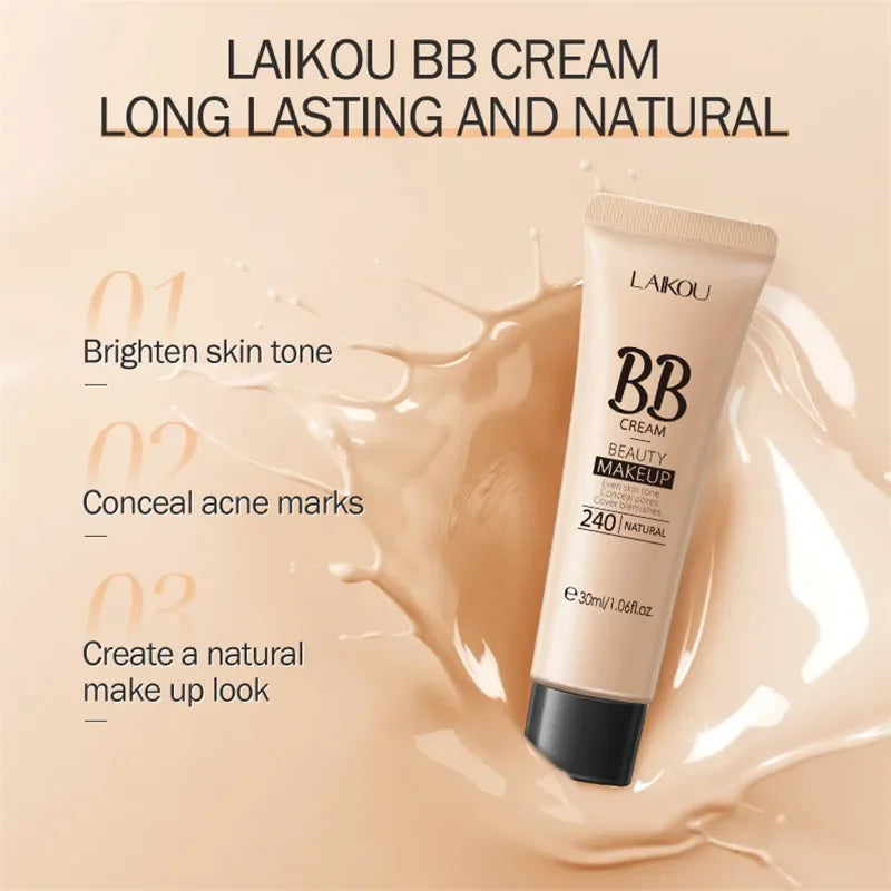 BB Cream Base Makeup Long Lasting Waterproof Brighten Skin Tone Cover Blemishes 30ml Concealer Foundation Liquid Face Makeup Qme