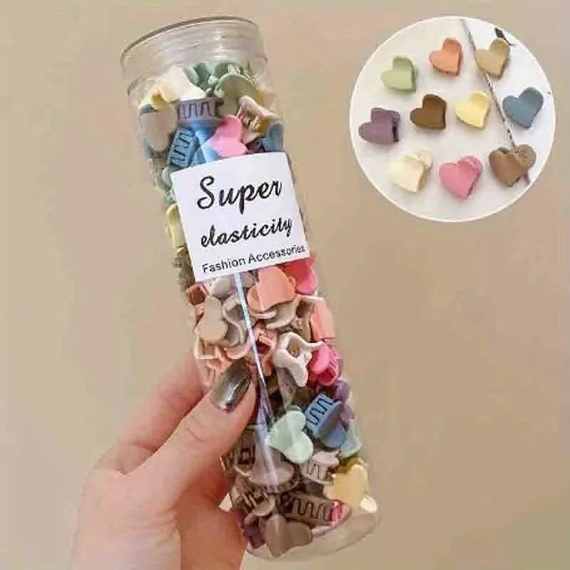 100/50/20 Sets of Mini Hair Clips, Cute Plastic Flower-shaped Hair Accessories, Pure Color Braids, Suitable for Teenagers, Girl Qme