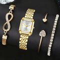 Golden Roman Square Watch Unlimited Bracelet Love Double Opening Qme Gold