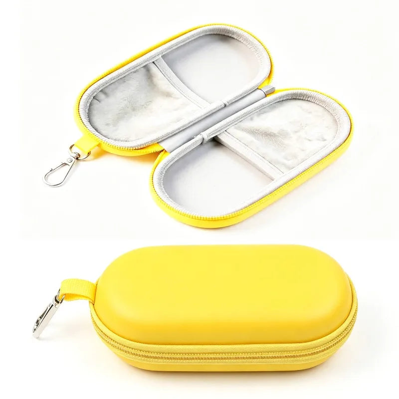 Double Eyeglasses Case Dual Glasses Sunglasses Organizer Zipper Qme Yellow