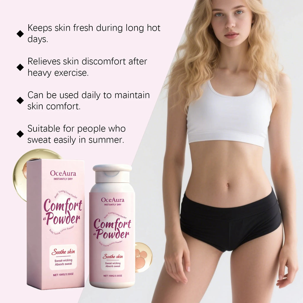 Comfort Powder All Over Body Powder Sweat Wicking Odor Resistant Chafing Prevention Talc-Free Dry Comfort for Women & Men Qme