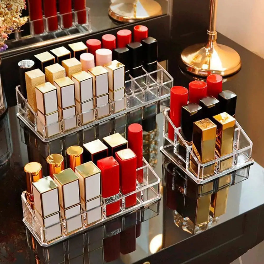 4 Sizes Lipsticks Holder Clear Acrylic Lipgloss Lipstick Organizer Qme