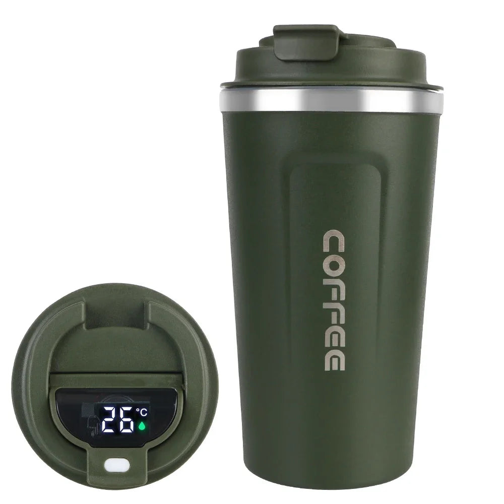 Mug Car Thermos 380 Leak Proof Travel Thermo Cup Tea Water Coffee Qme 510ml Green Digit 401-500ml