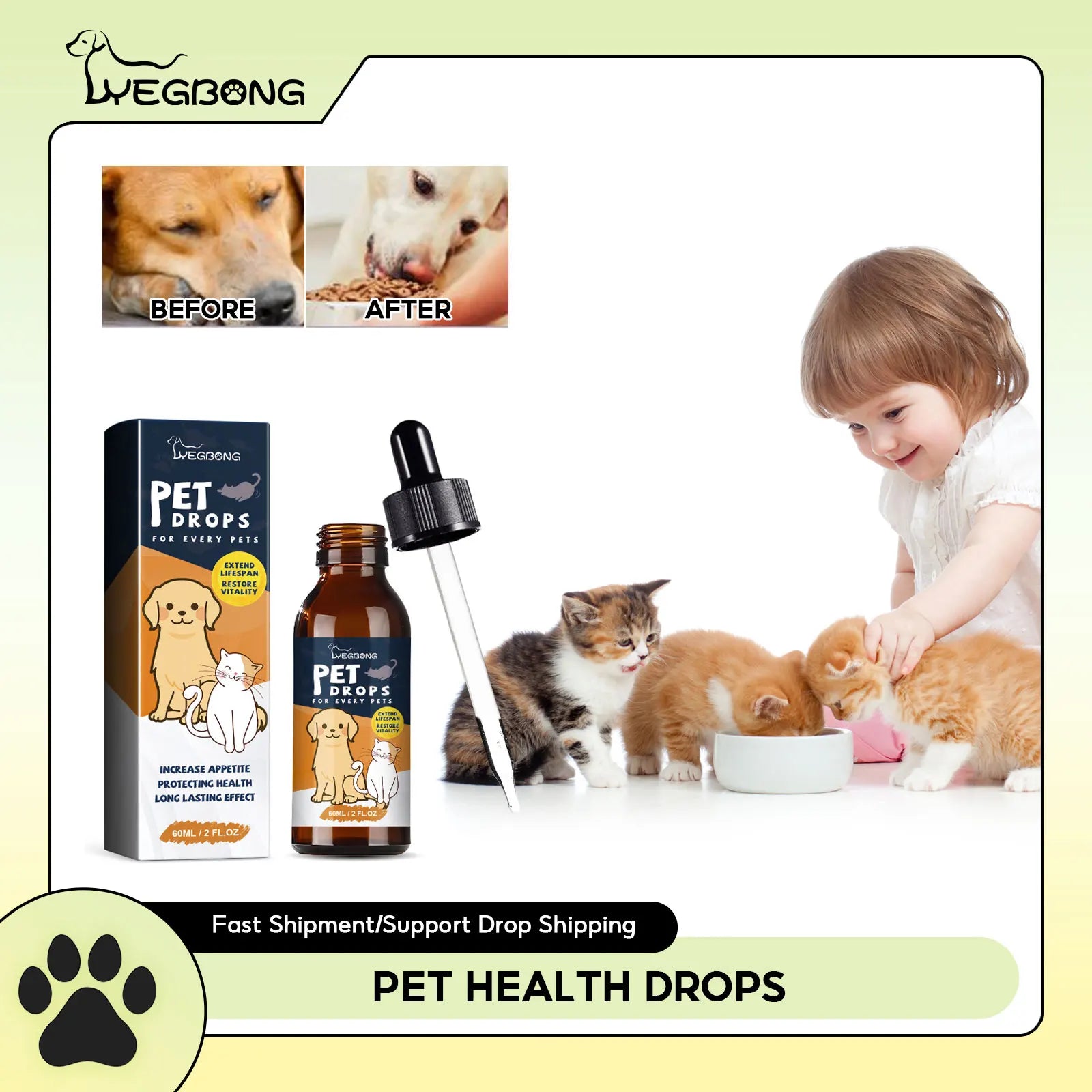 Pet Health Drops Dogs Regulate Stomach Vomiting Stomach Protection Cats Calm down Anxiety Relief Pet Probiotics Digestive Drop Qme Default Title