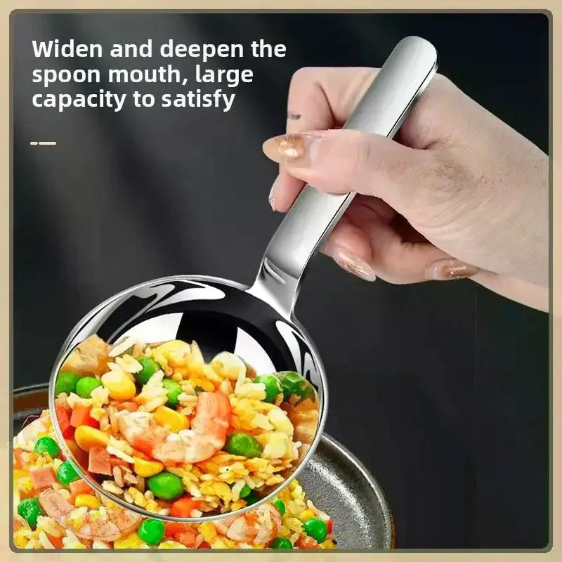 201 Stainless Steel Deepen Tablespoons Soup Ladle Short Handle Large Qme