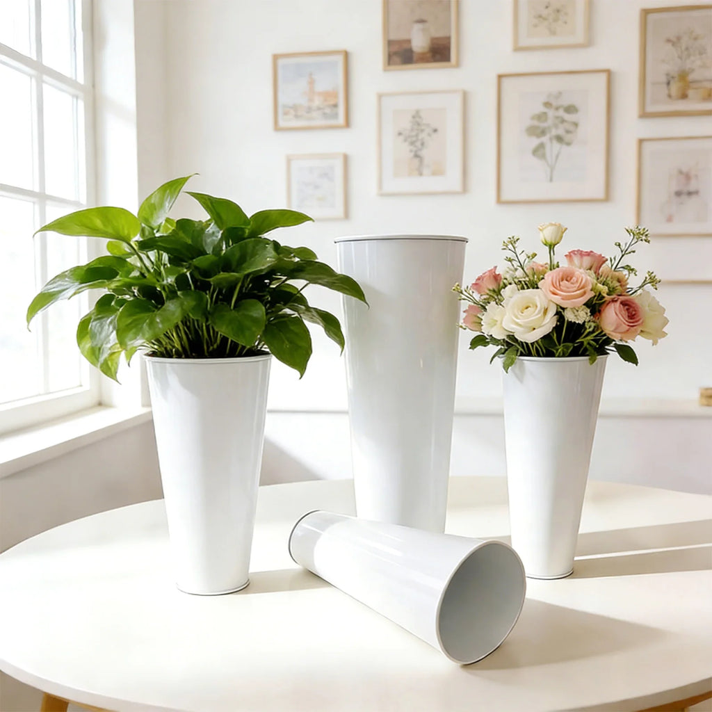 1pcs Flower Galvanized Bucket Watergrass Cultivation Flower Arrangement Bucket Retro Home Shop Decor Flower Bucket Qme