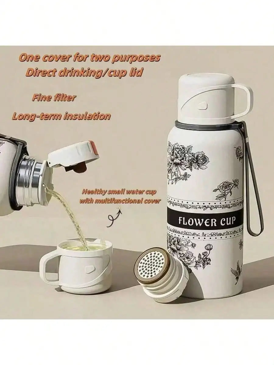Gardenia Value Water Cup Stainless Steel Thermos Large Capacity Qme