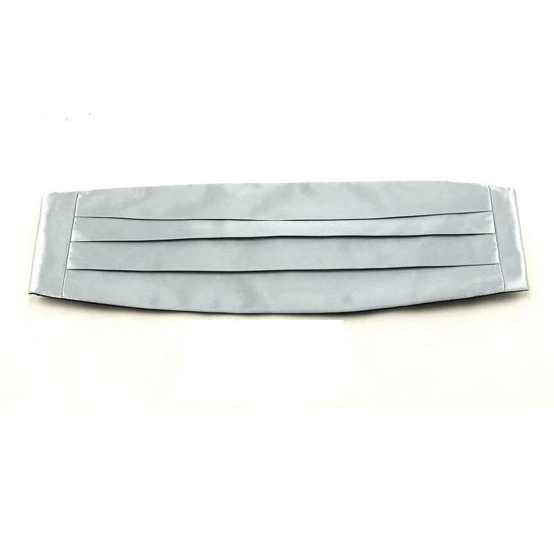 Silk Men's Classic Cummerbund Black Twill Satin Buckle Elastic Qme GRAY L
