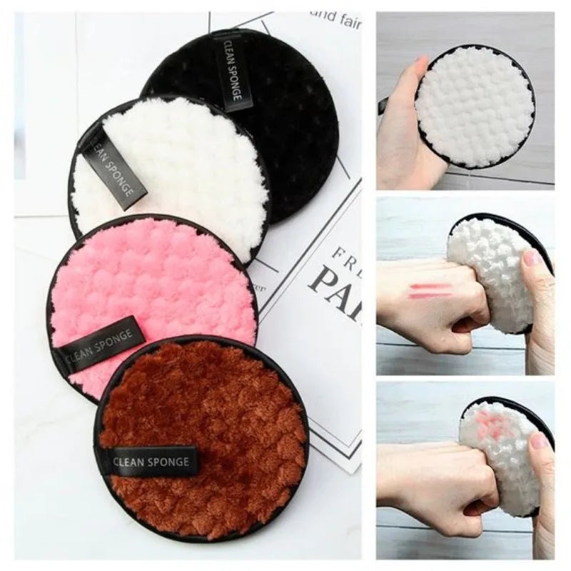 Reusable Makeup Remover Cotton Wipes Microfiber Sponge Cleaning Tool Qme