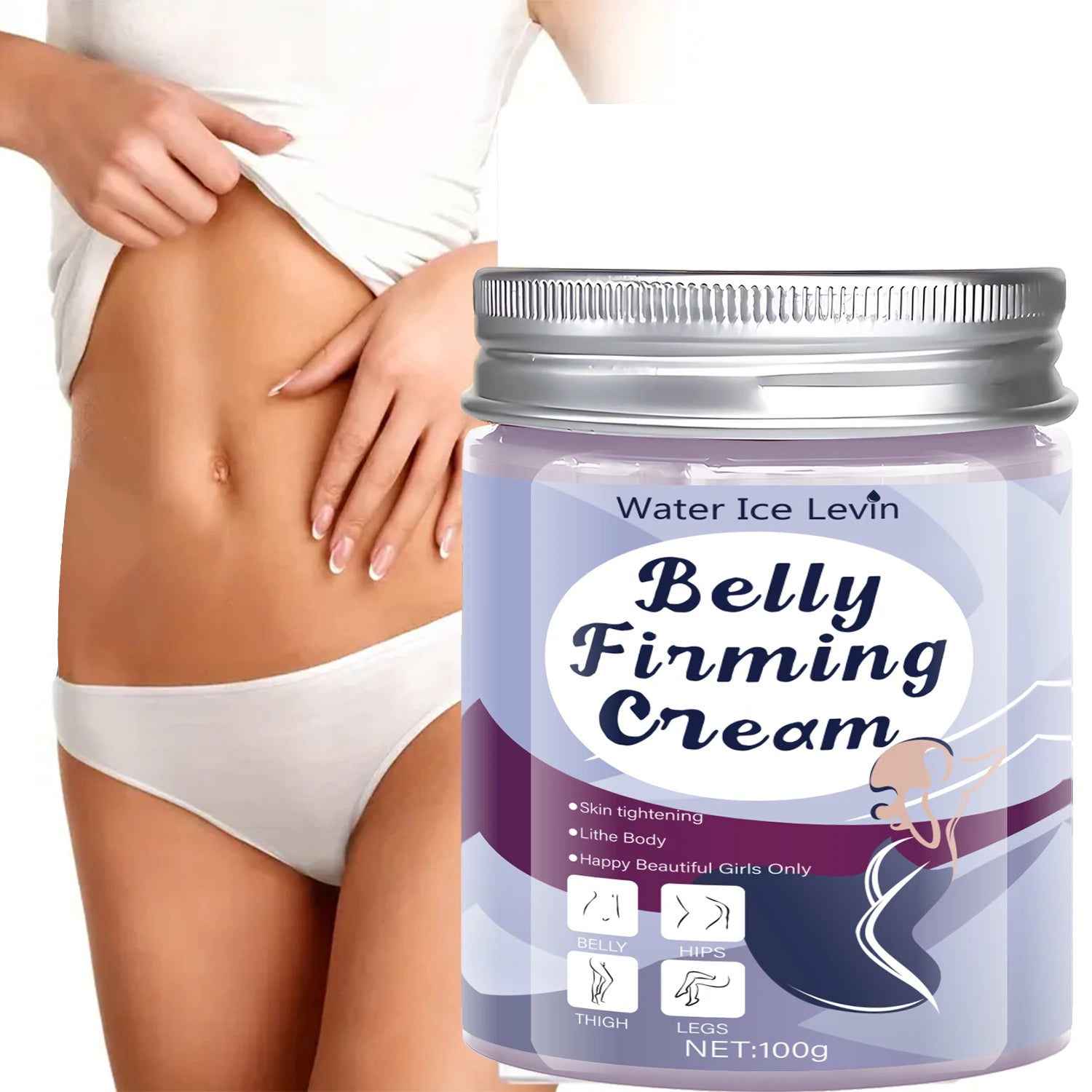 Tightening Body Cream, Abdominal Firming Cream, Containing Jojoba Oil and Caffeine, Light Beige Color, Suitable for Abdomen, Buttocks, Thighs, and Chest Qme