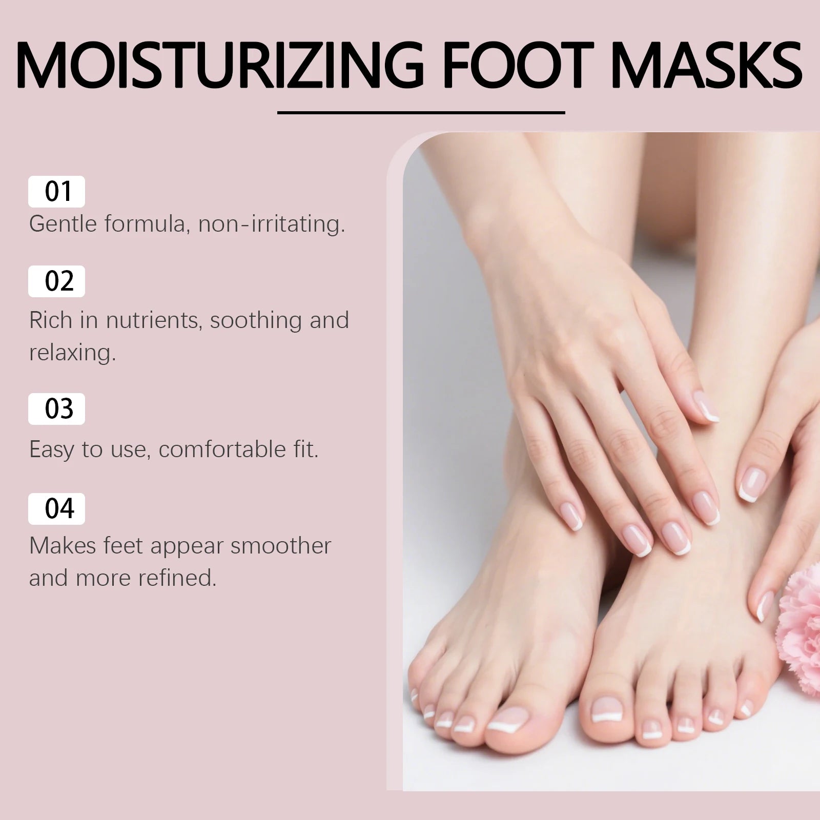 Shea Butter Moisturizing Foot Mask Gentle Exfoliation Remove Dead Skin Relieve Foot Soft Smooth Hydrated Feet Masks Skin Care Qme