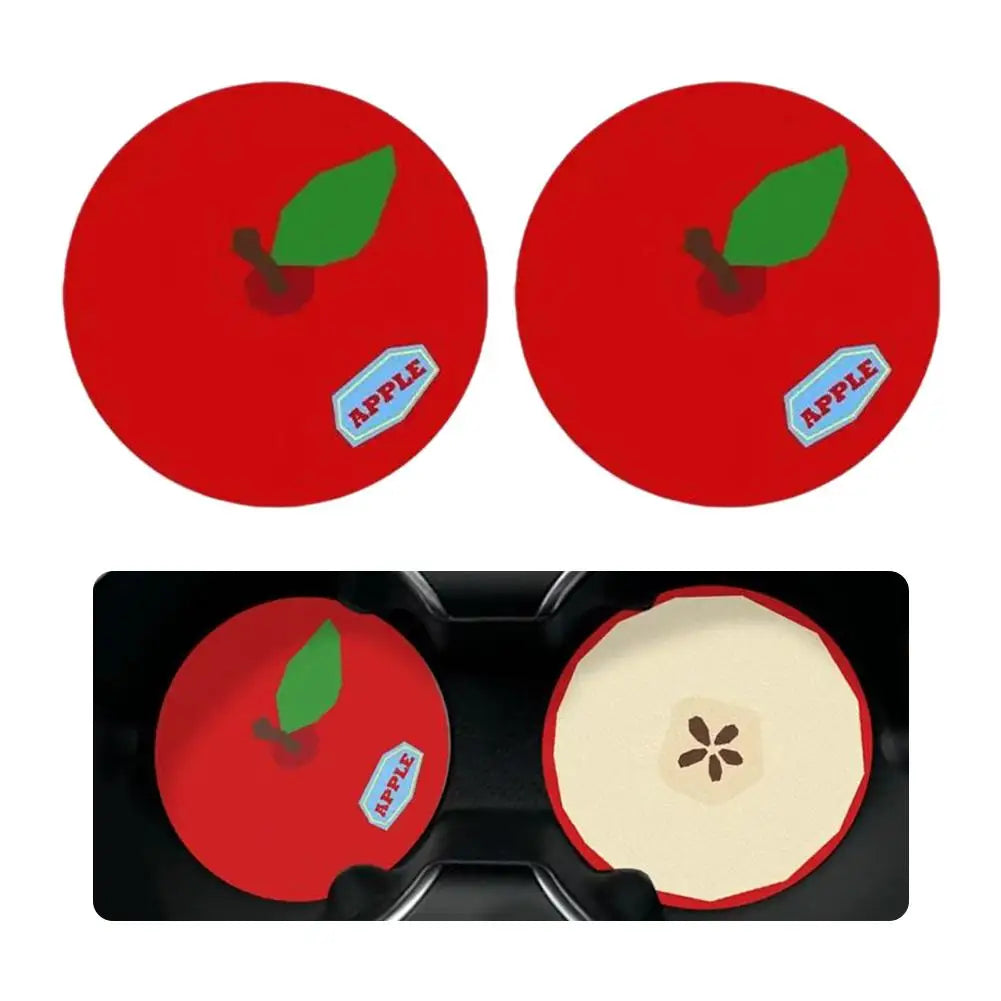Creative Car Fruit Coasters Water Cup Slot Anti Slip Pad Universal Qme A