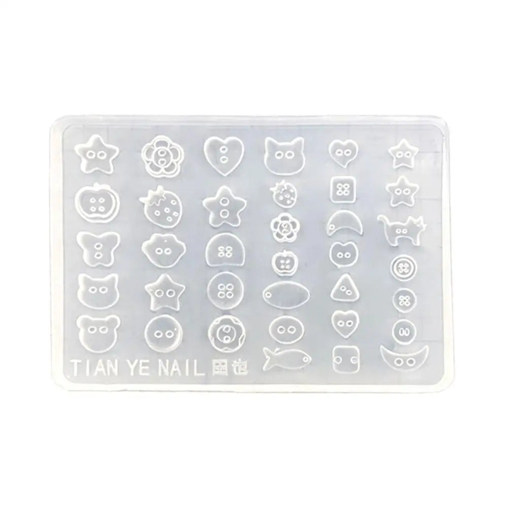 Silicone Nail Art Molds, Easy To Use Non-Stick For Resin & Gel Small Button Shape Perfect For Nail Art, Resin Jewelry, Earrings Qme 1pc CN