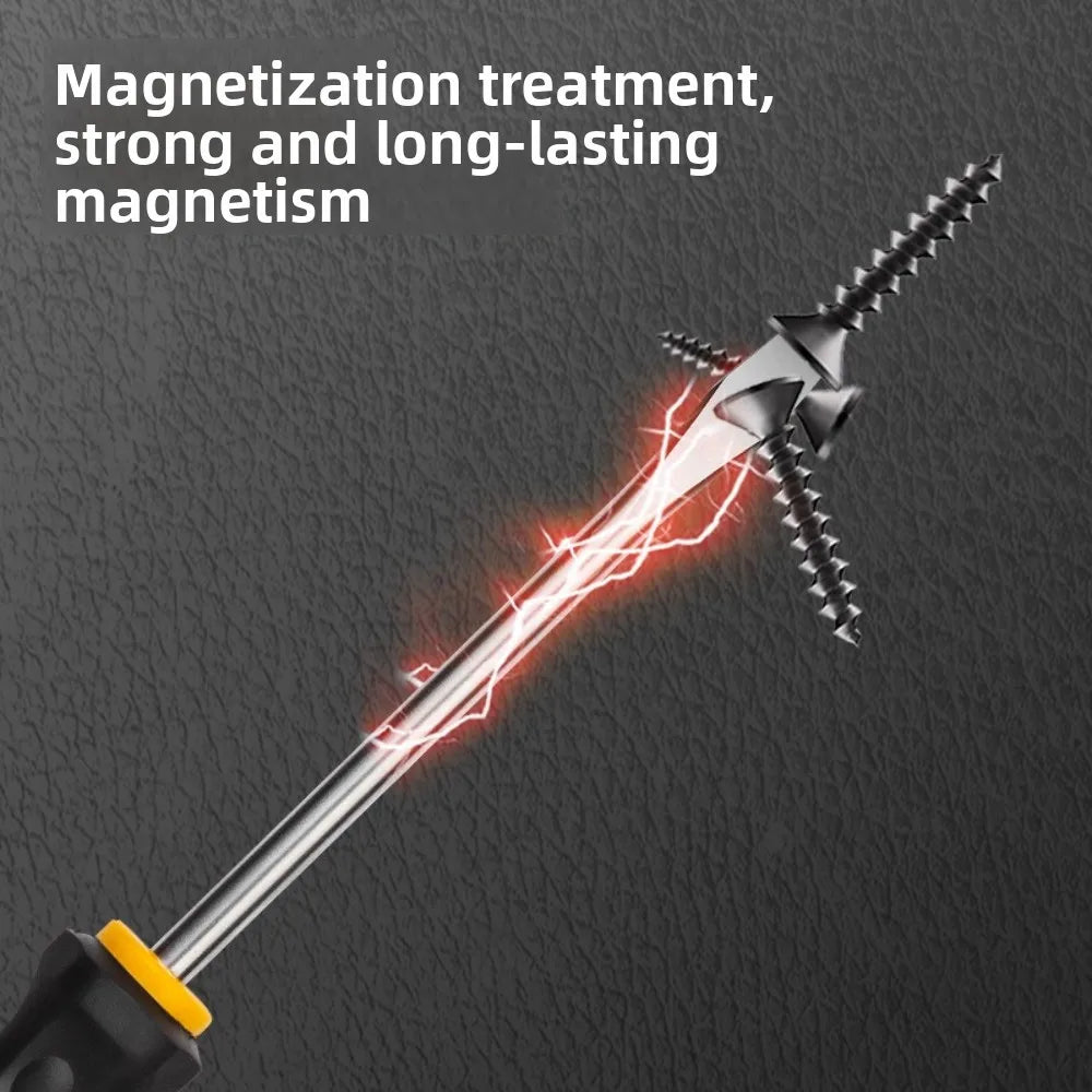 Magnetic Tip Screwdriver Kit Equipped With Comfort Cushion Anti-slip Handle Flat Phillips Heads For Household DIY Repair Works Qme