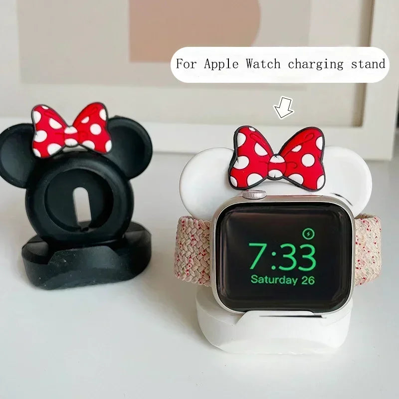 Desktop stand for Apple Watch Series 10 9 8 7 6 SE 5 and 4 iWatch silicone charger 46mm 44mm 42mm 41mm 40mm Watch charging stand Qme