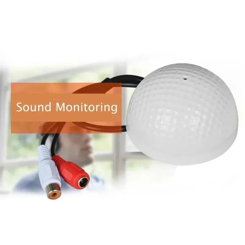 Audio Monitoring MIC Sound Pickup Microphone Audio Pickup Half Ball Sound Monitor for CCTV Surveillance Security Camera Qme