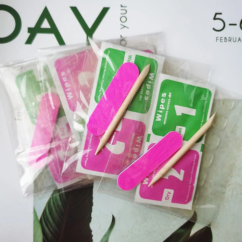 Waterproof False Nails Adhesive Tabs Stickers Press Fake Nail Tips Qme