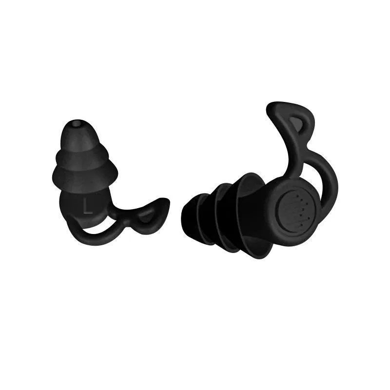 10PCS 3 Layer Anti Noise Silicone Reusable Earplugs - Waterproof for Swimming, Sleeping, Diving, Surf - Soft Comfort Ear Qme