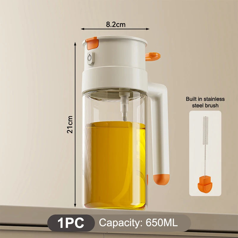 470 1 Oil Spray Bottle Pour Spout Leakproof Multifunctional Large Qme Beige