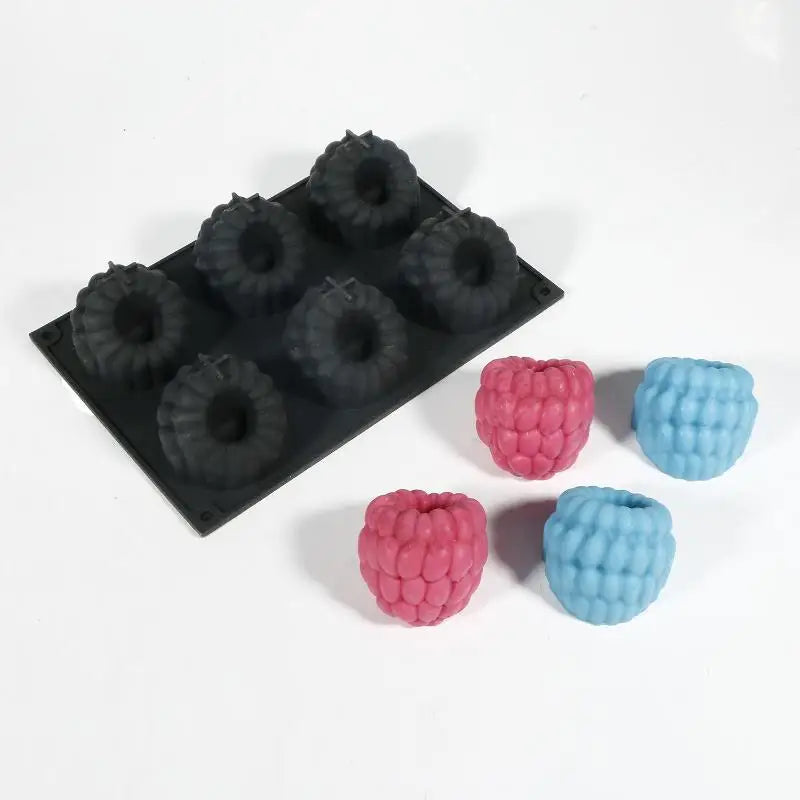 6-Cell Blueberry Raspberry Design French Fruit Mousse Mould Silicone Qme