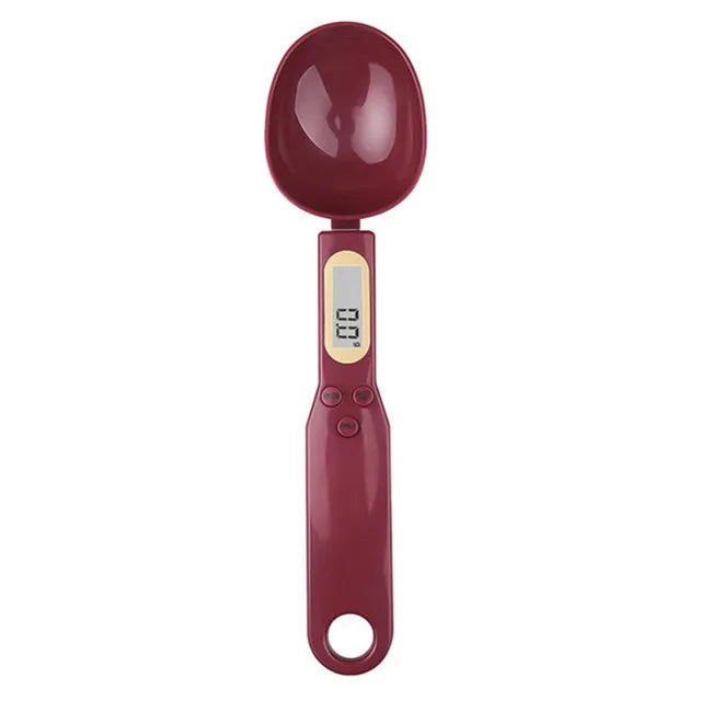 Mini Spoon Scale Digital Kitchen Scale Electronic LCD Food Scale 0.1-500g Cooking Flour Milk Coffee Powder Weight Measure Spoon Qme Red 1Kg