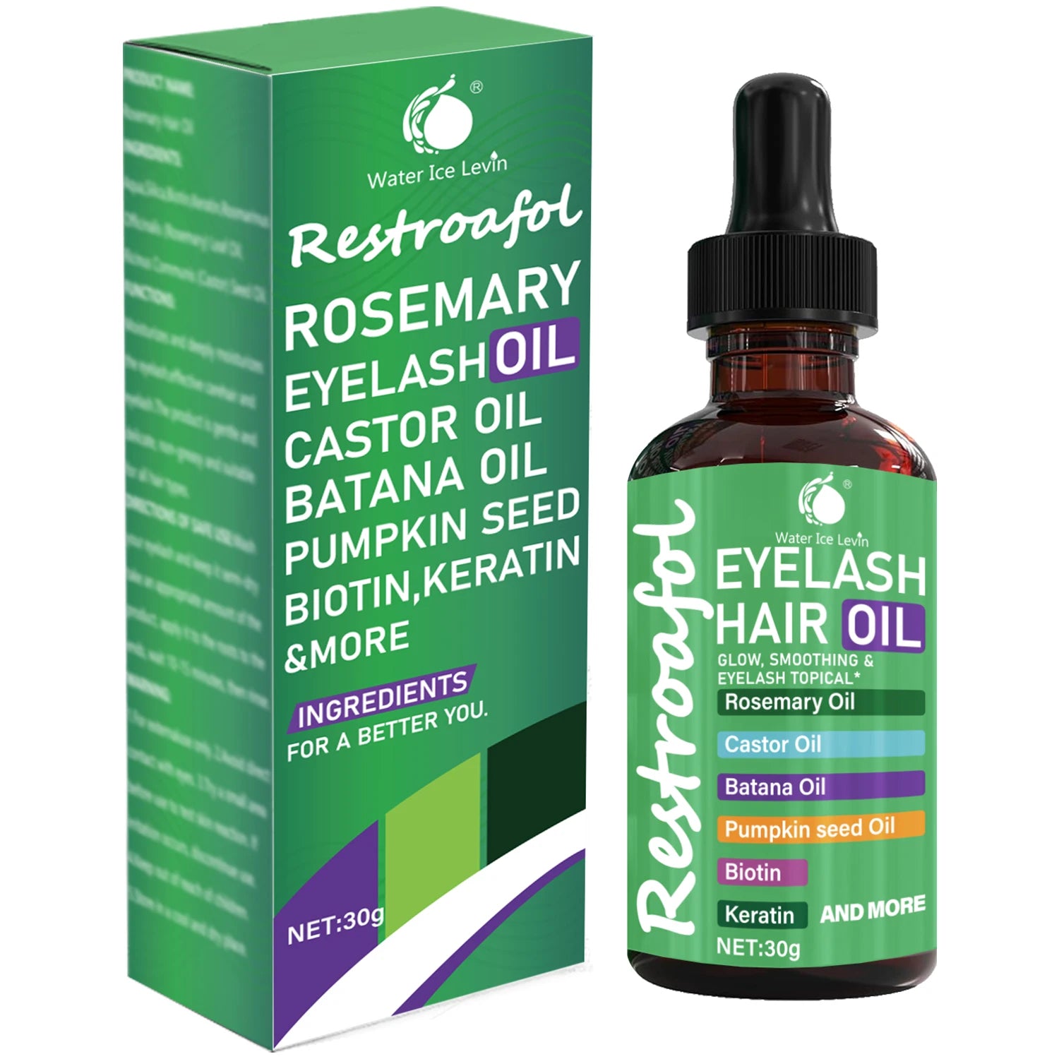Plant-Based Castor Oil, Rich in Castor Seed Oil, Suitable for Eyelashes, Hair, and Nails, Deeply Moisturizing, Easy to Absorb, Non-Irritating, Suitable for Both Men and Women Qme One Box 30g