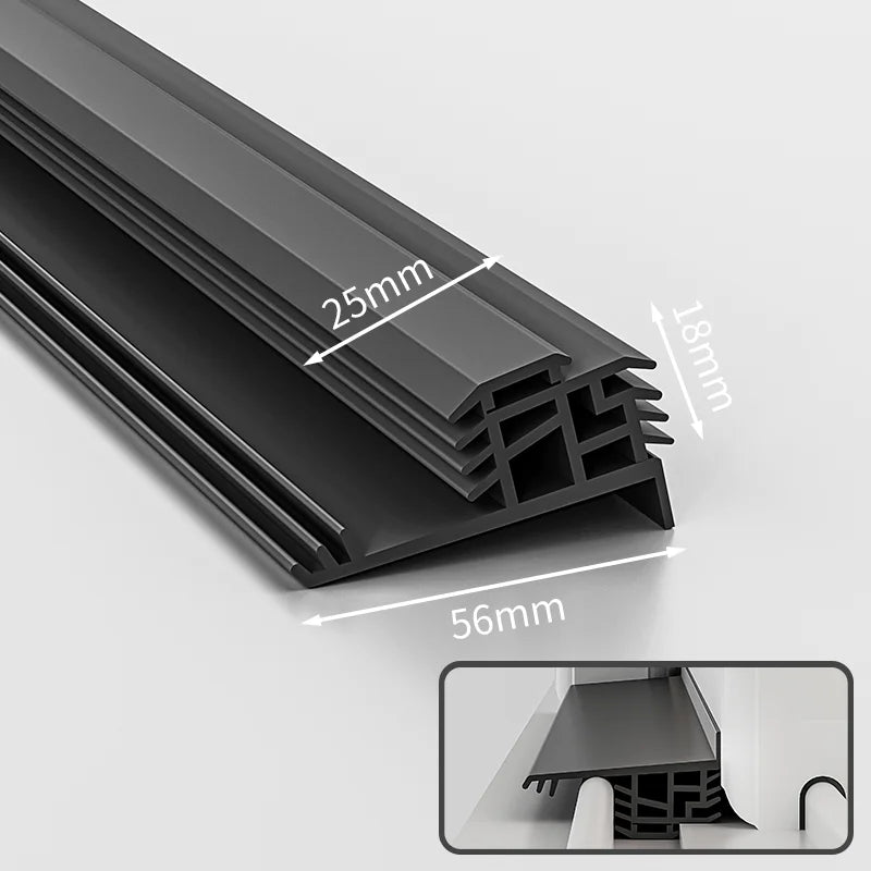 1 1m TPE Waterproof Self Adhesive Strip Window Glass Door Balcony Qme StyleB L width 5.6cm 1.1M