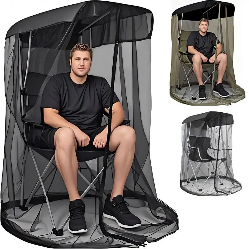 Portable Mosquito Net Camping Chair Outdoor Zipper Door Bug Screen Qme