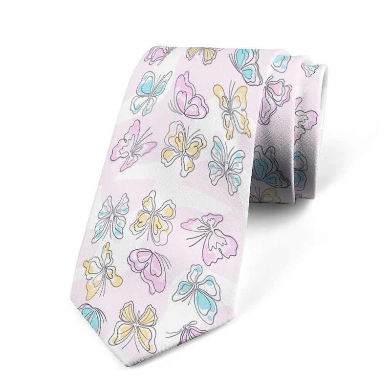 Romantic Butterfly Printed Tie Fashion Casual 3D Men's Unique Qme style6