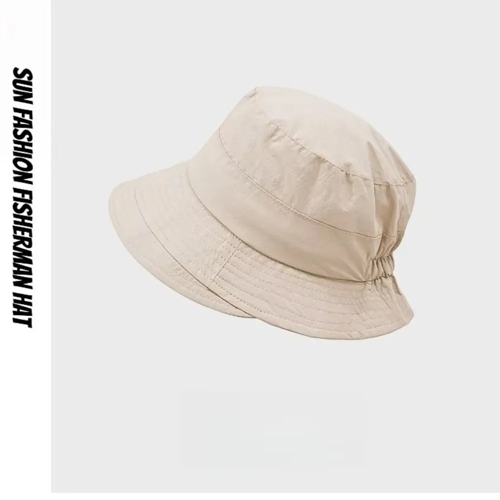 Korean Style Japanese Fisherman Hat Sun Proof Waterproof Quick Drying Bucket Hat UV Protection All-match Anti-UV Sun Hat Spring Qme