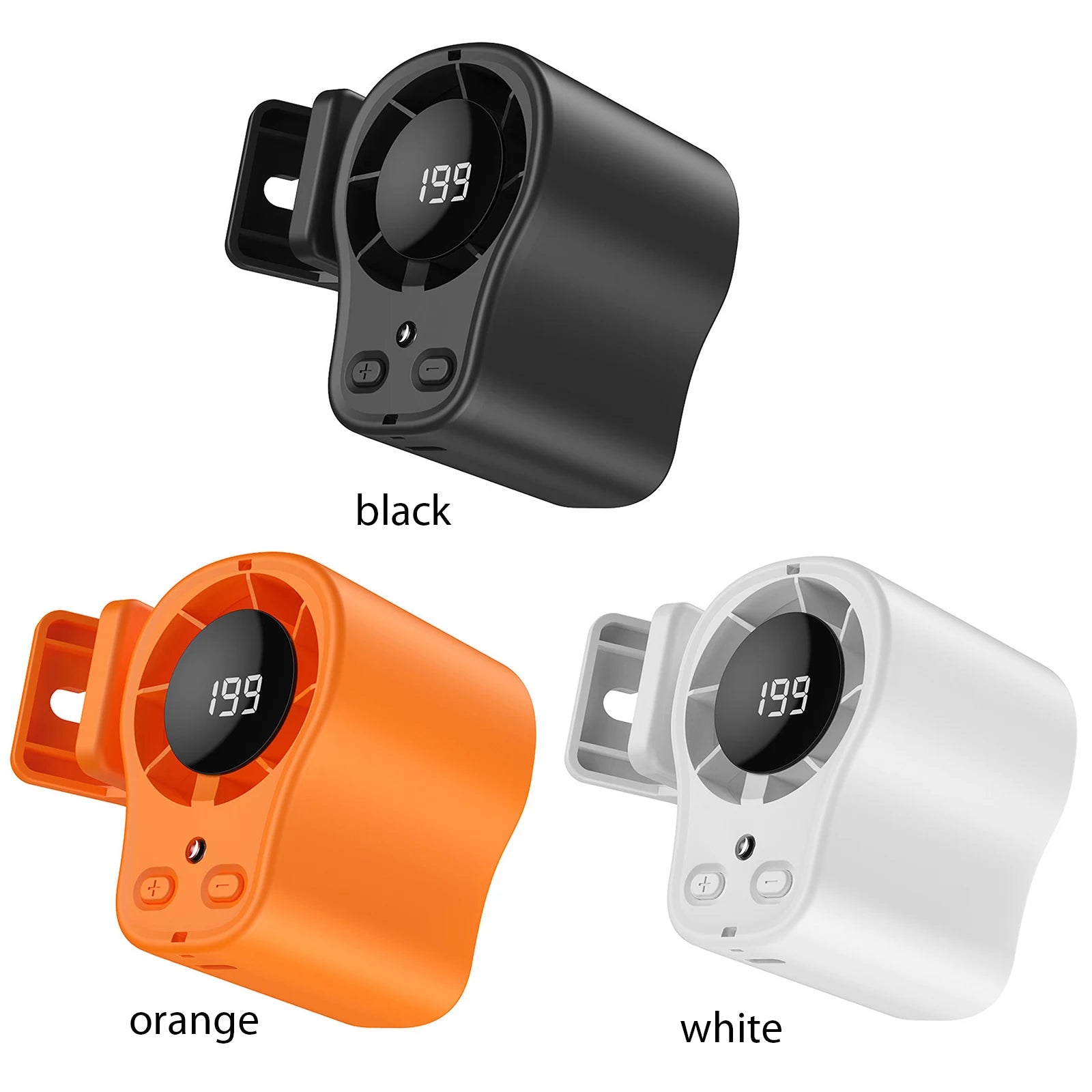 Semiconductor Cooling Car Fan USB Rechargeable Clip on Portable Desk Fans with LED Display 360 Rotation Quiet for Car Camping Qme