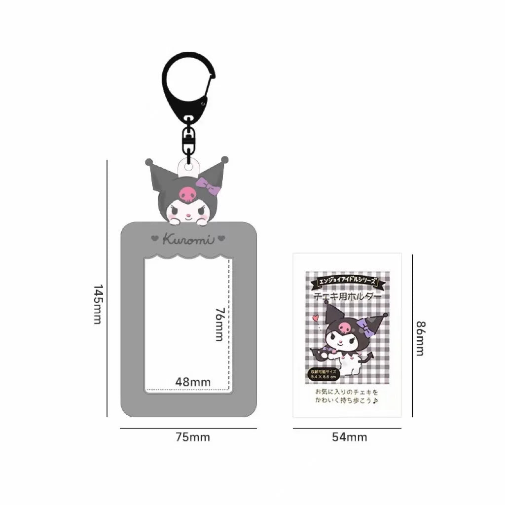 Cute Sanrio Cartoon Card Holder Portable Photo Pendant Keychain Qme Kuromi M