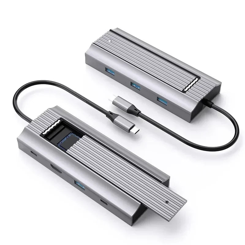 USB Hub With Disk Storage M.2 SSD USB Type-c to HDMI-Compatible Adapter Laptop Dock Station For Macbook Pro Air M1 M2 Qme