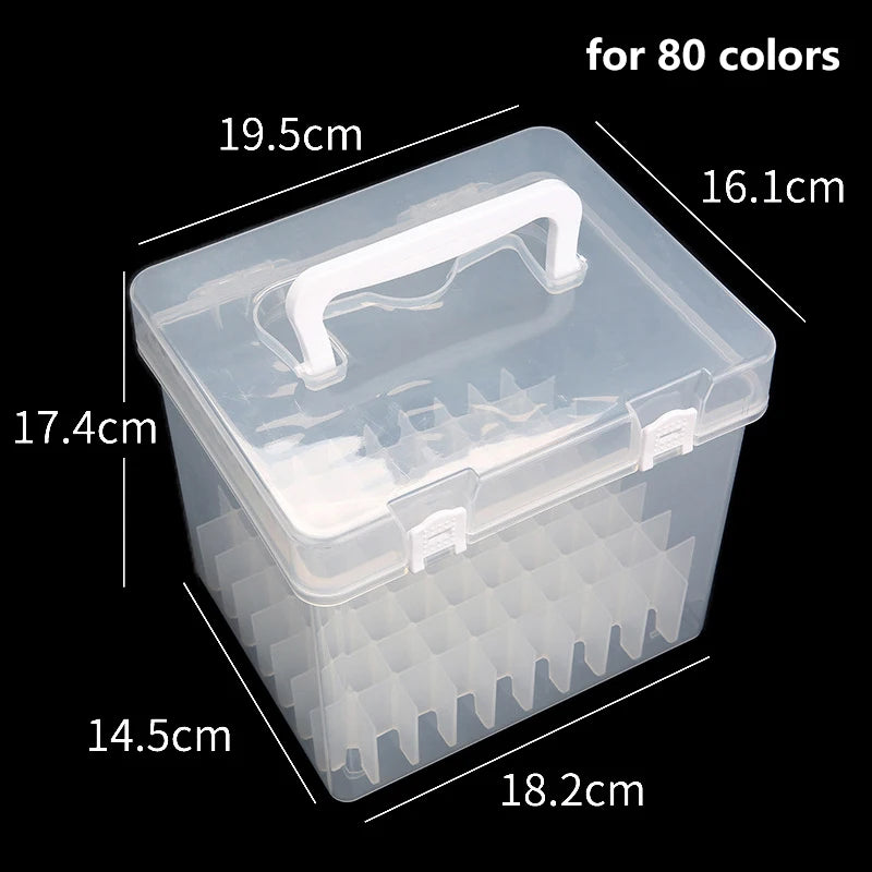 Painting Plastic Stationery Organizer Box Portable Watercolor Drawing Qme 80 colors
