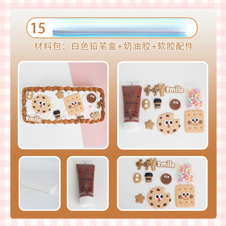 Hello Kitty DIY Pencil Case Student Craft Cream Glue Creative Qme 14