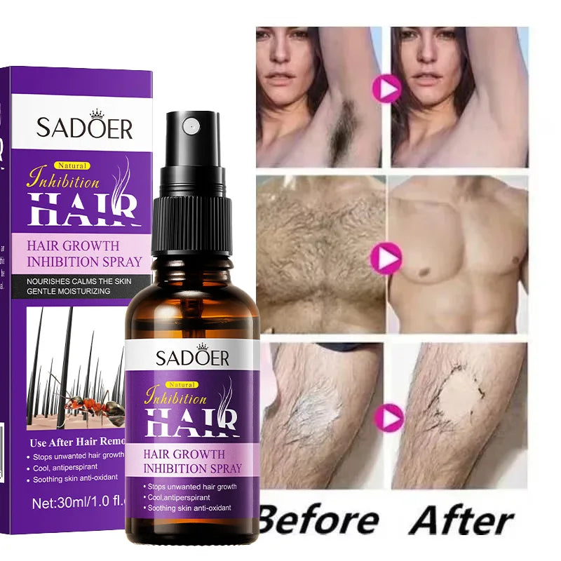 Natural Hair Inhibiting Spray Gently Soothes Nourishes Skin Painless Depilatory Agent Inhibits Hair Growth in Chest Armpit Thigh Qme