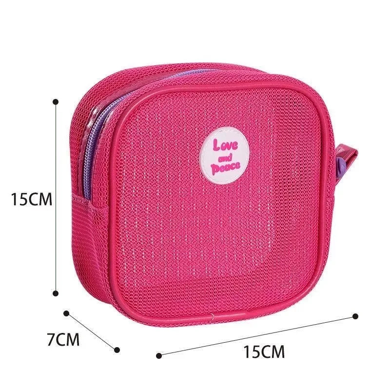 1 Hollowed-out Mini Makeup Bag Women's Small Square Zipper Travel Qme