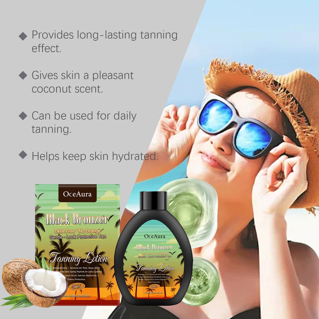 Coconut Tanning Lotion for Natural Bronzed Glow Lightweight Summer Outdoor Darkening Lotion for Even Tan Moisturizing Qme