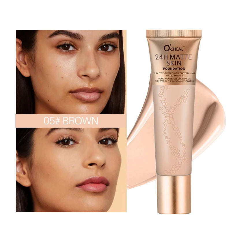 Natural Liquid Foundation Waterproof Sweat Proof Durable Makeup Qme 05 BROWN