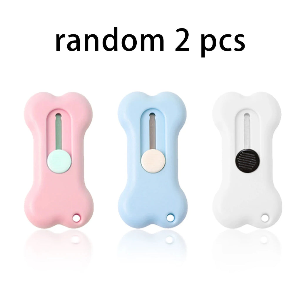 1-3pcs Cuter Mini Cartoon Bone Utility Knife Utility Letter Opener Art Paper Cutter Kawaii Stationery Knife Qme random 2pcs