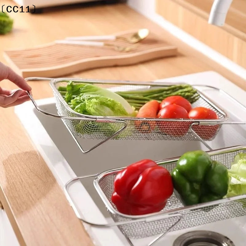 Stainless Steel Kitchen Sink Telescopic Draining Rack Qme