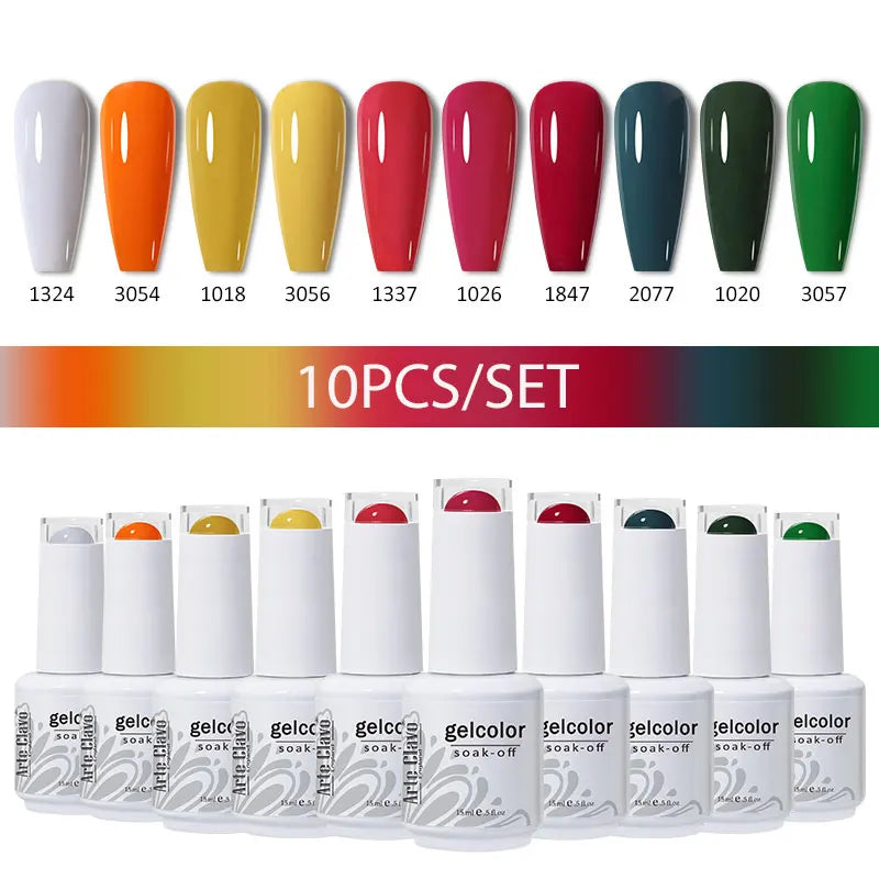 Arte Clavo 4 6 8 Gel Nail Polish Art Soak Off UV Colorful Semi Qme AC-10B-SDZH04