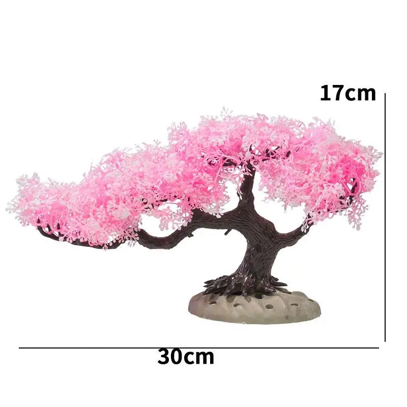 Fish Tank Decoration Simulated Tree Aquarium Plastic Plant Artificial Qme A4