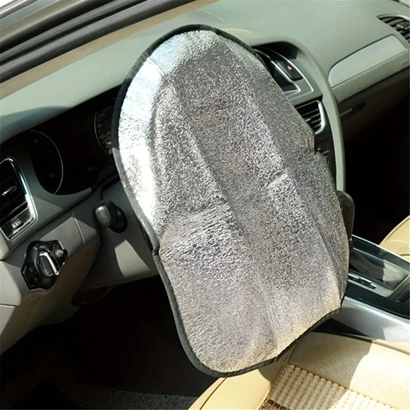 Keep Your Car Cool & Protected - Steering Wheel Sun Shade Cover Fits All SUVs, Trucks & Cars Qme